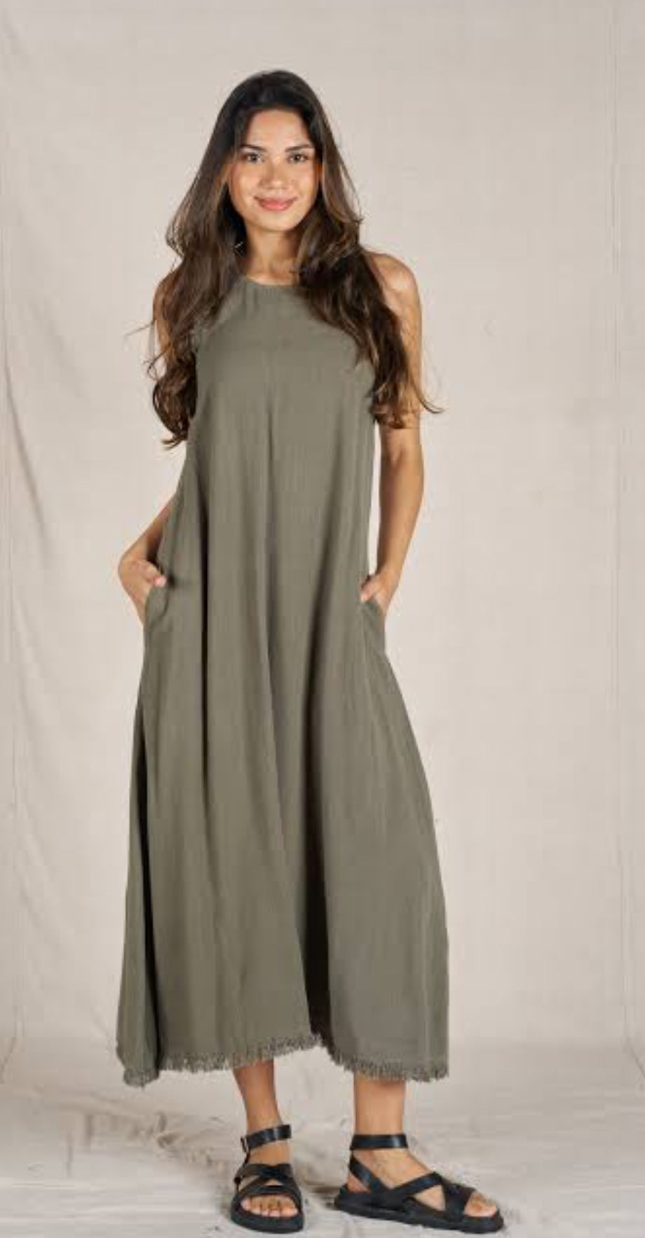 Rosa Dress linen khaki