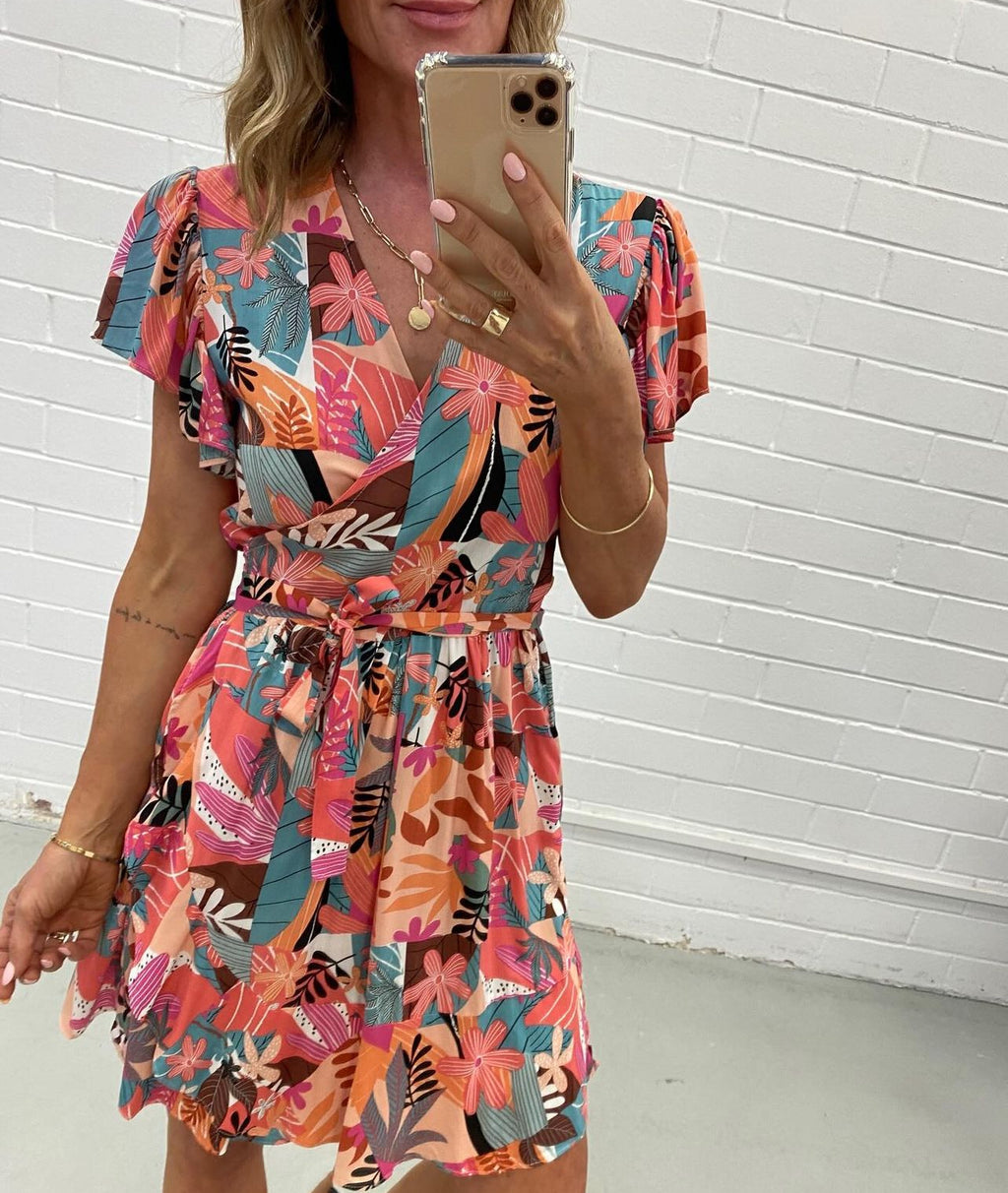 Patchwork Wrap dress