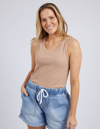 Mocha Rib Crew Tank