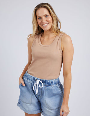 Mocha Rib Crew Tank