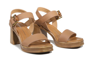 Burgos Caramel Raffia Heel