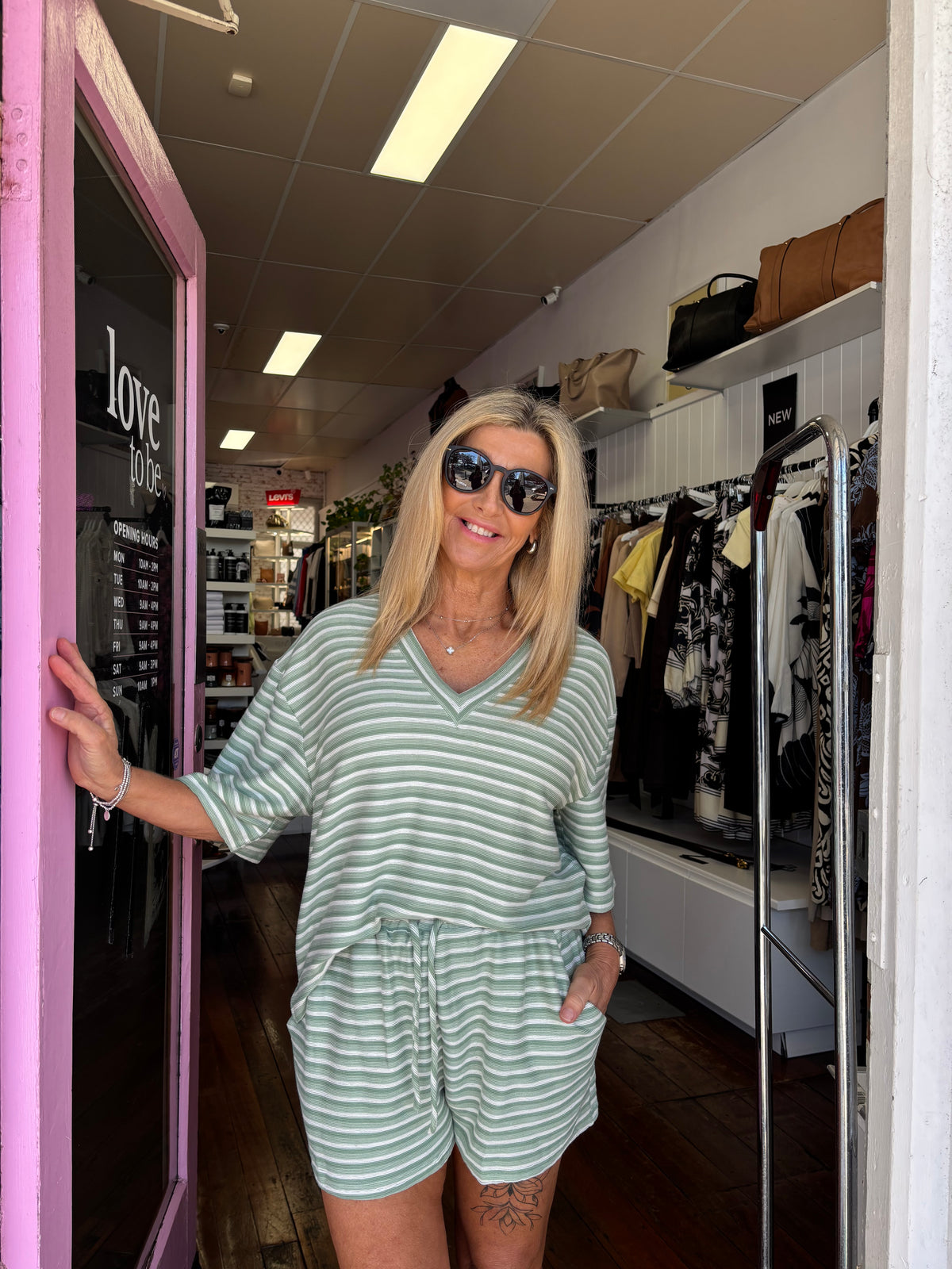 Valene Green Top & Short Set