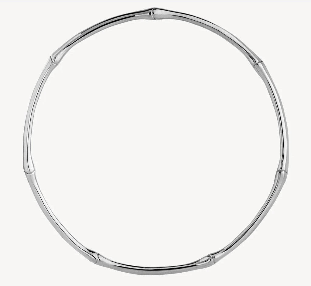Bamboo silver Bangle 64mm