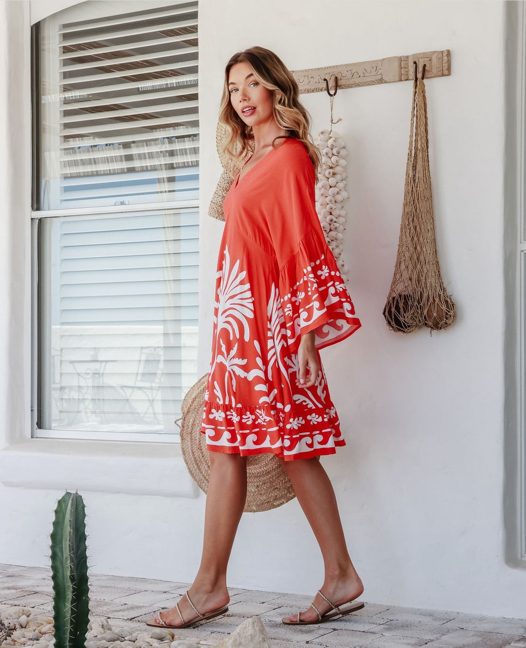 Imogen Red V Neck Dress