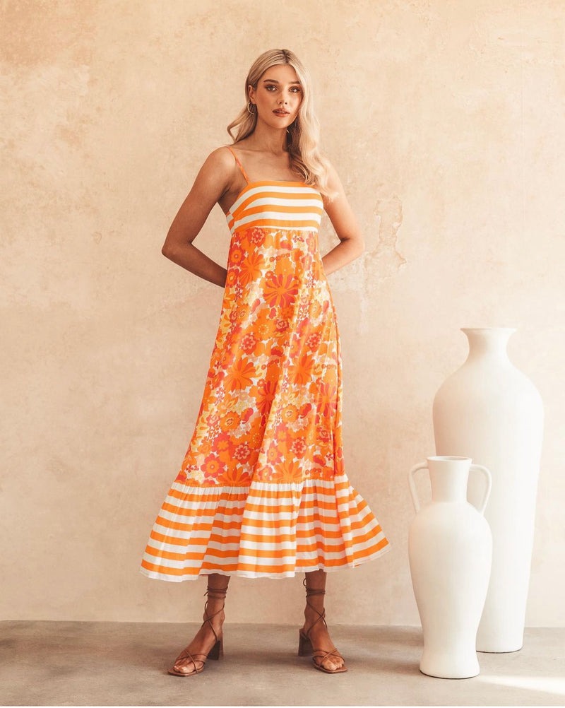 Mabel Flower Midi Dress