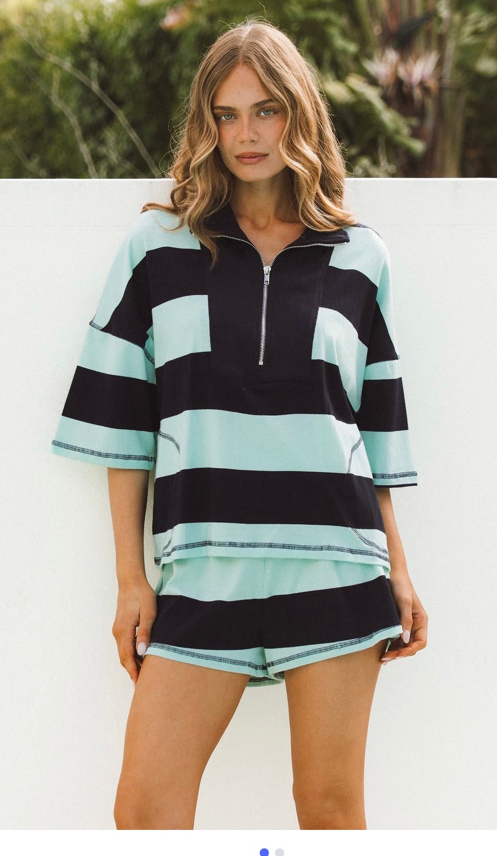 Lounge Stripe Short Navy