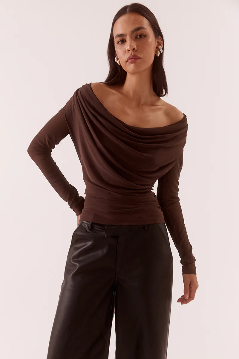 Sovere Myriad Drape Top Rum Raisin