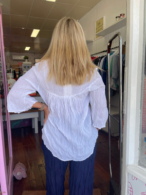 Nylah 3 Button White Top