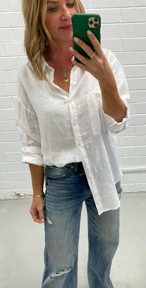 Millie White Linen Shirt