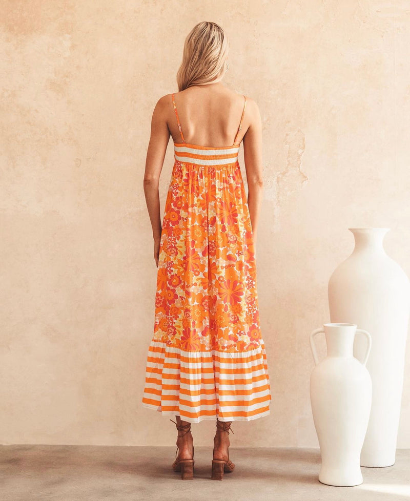 Mabel Flower Midi Dress