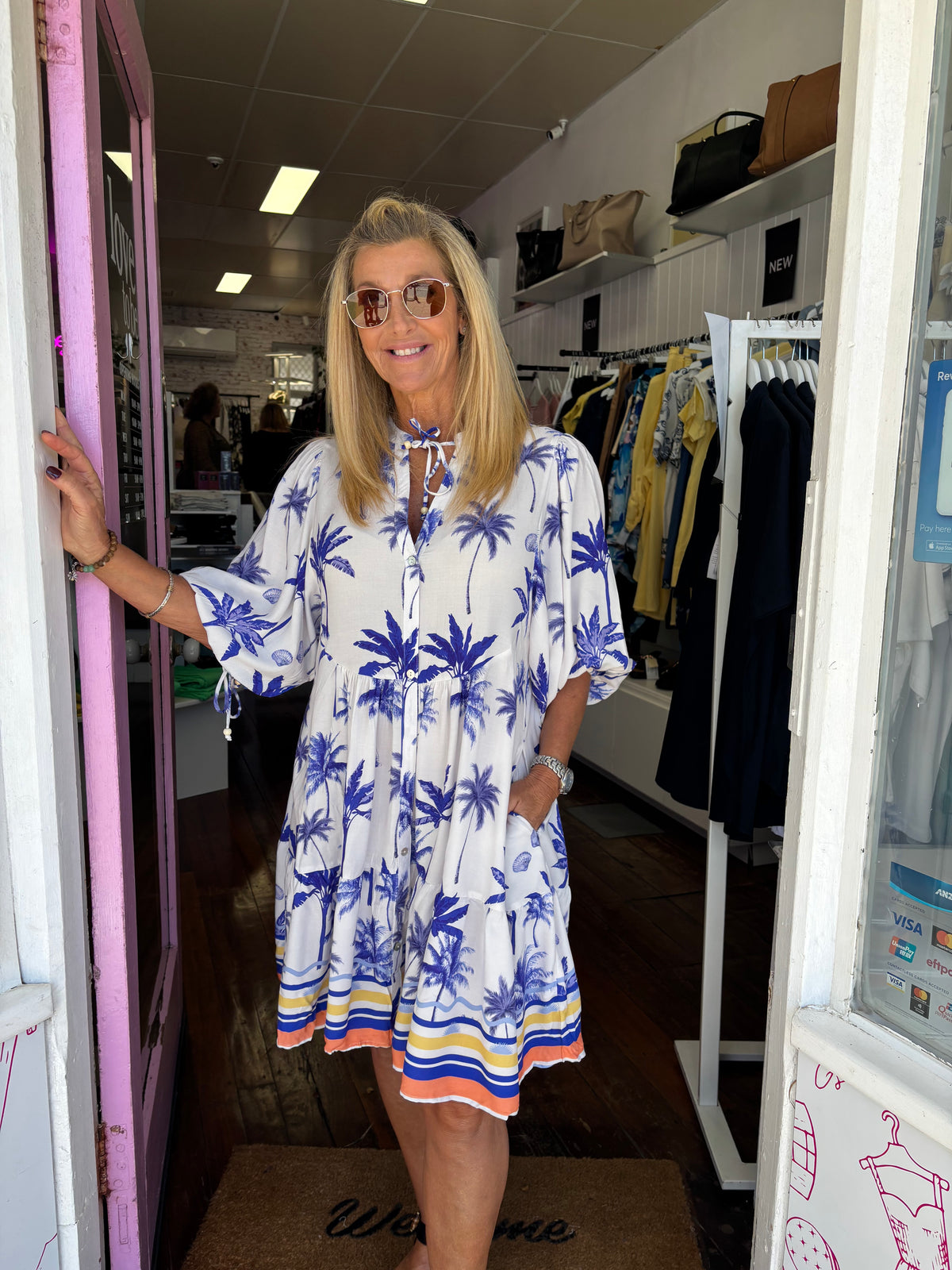 Cobalt Palm Dress