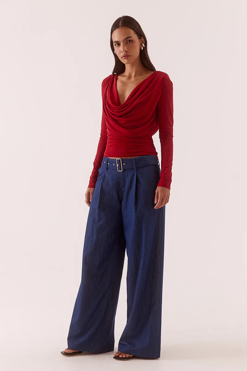 Sovere Myriad Drape Top Cherry