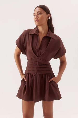 Sovere Lyra Mini Dress Chocolate