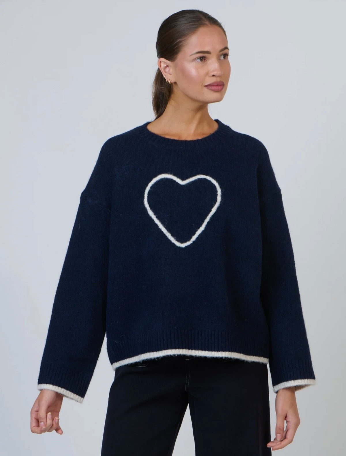 Love Heart Blue Mix Knit