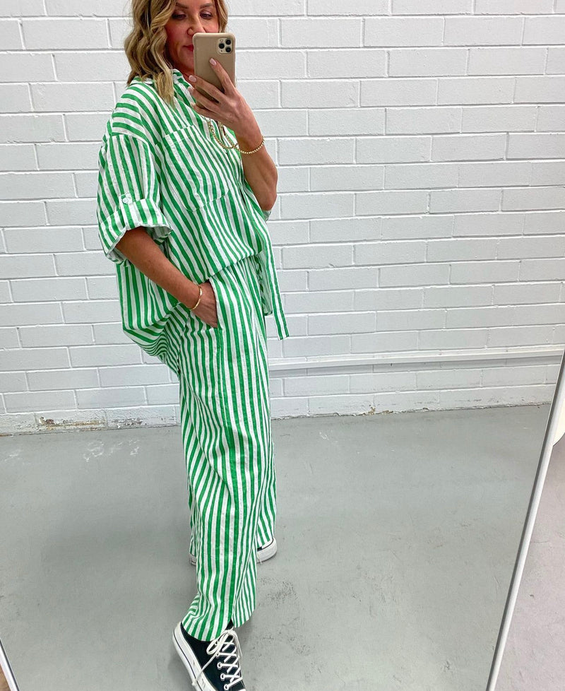 Candy Stripe Green Shirt