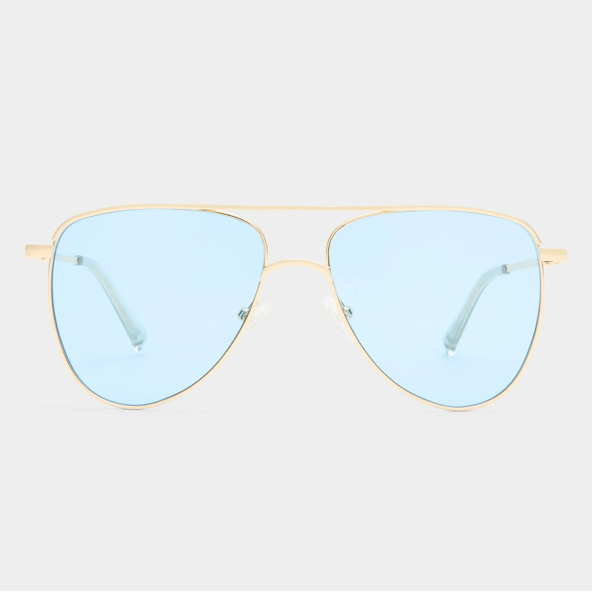 Le Specs Duke Gold Aviator sky blue tint