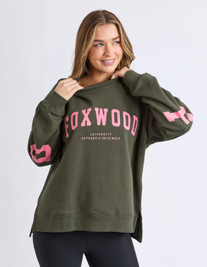 Foxwood Interval Crew Dark Khaki with Coral