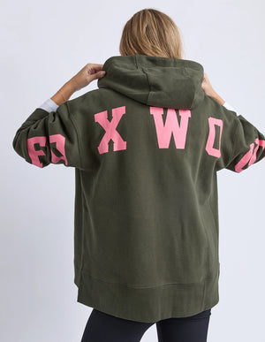 Foxwood Interval Hoodie Dark Khaki/Coral