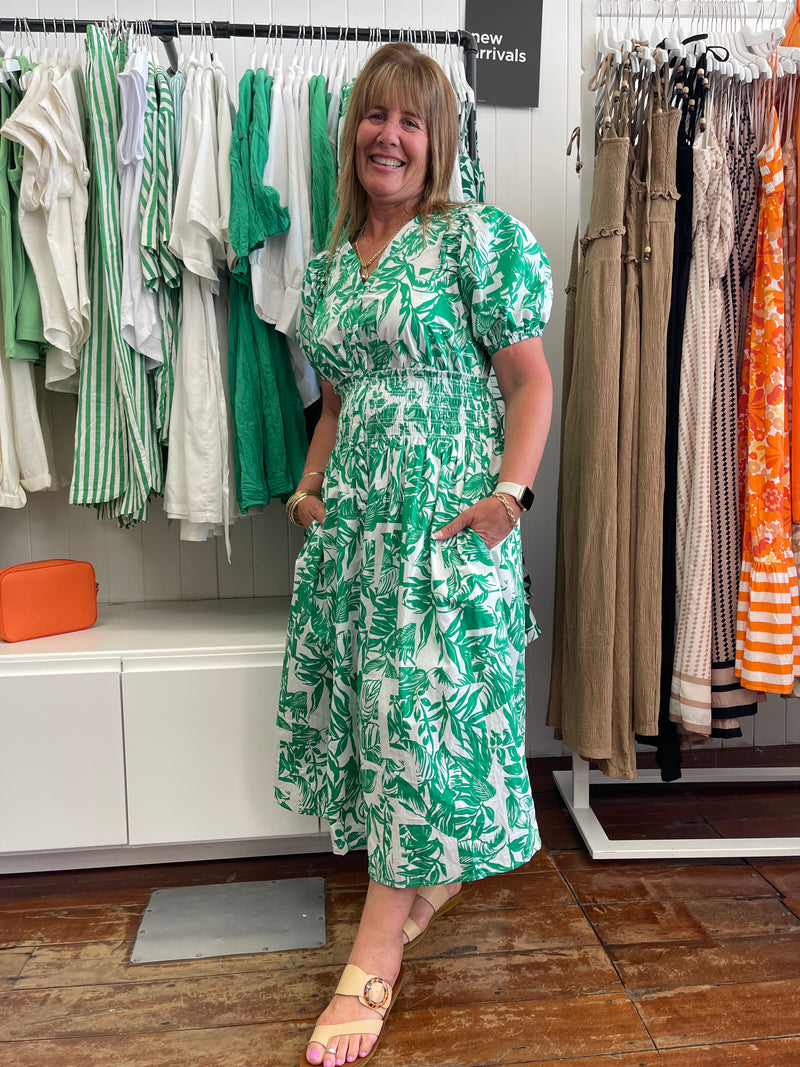 Tatum Green Midi Dress