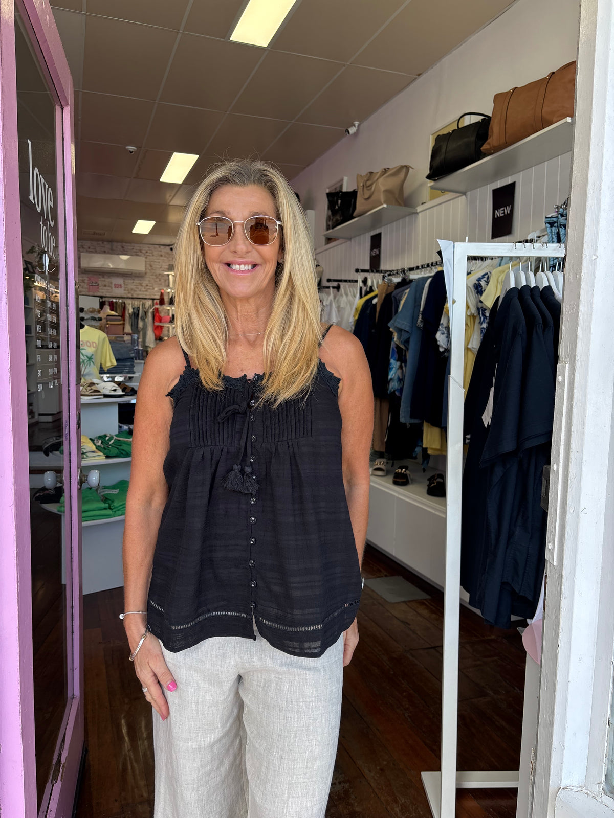 Black Cotton Cami