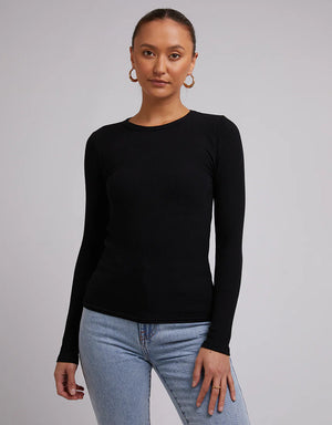 Silent Theory Rib L/S Tee Black