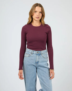 Silent Theory RIb L/S Tee Cherry
