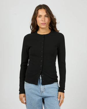 Silent Theory Button Up L/S Tee Black