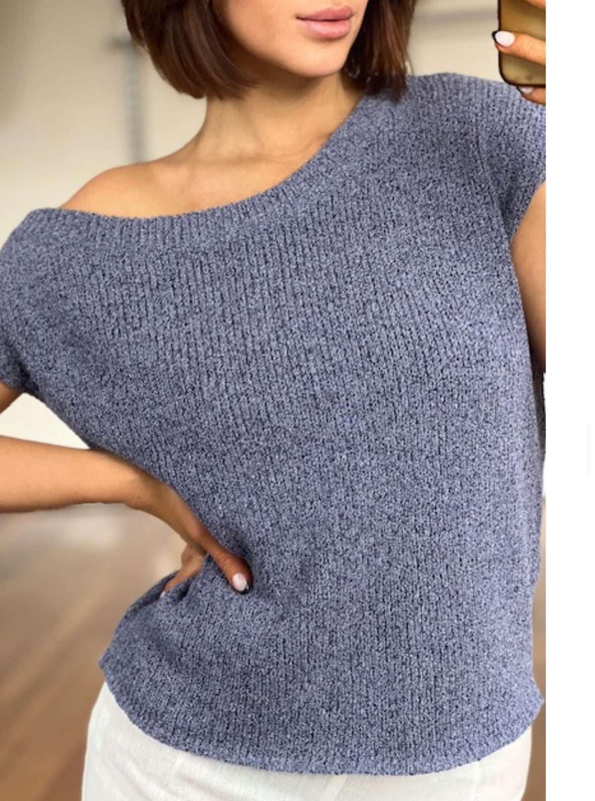 Tanya Drop Shoulder Indigo