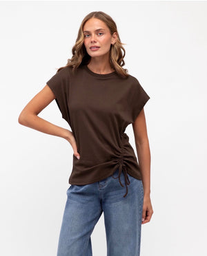 Label Of Love Drawstring Tee Dark Choc