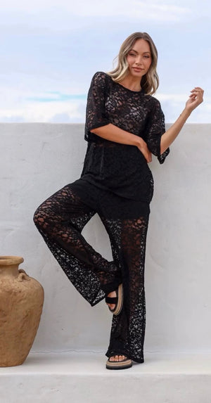 Black Desi Lace Pants