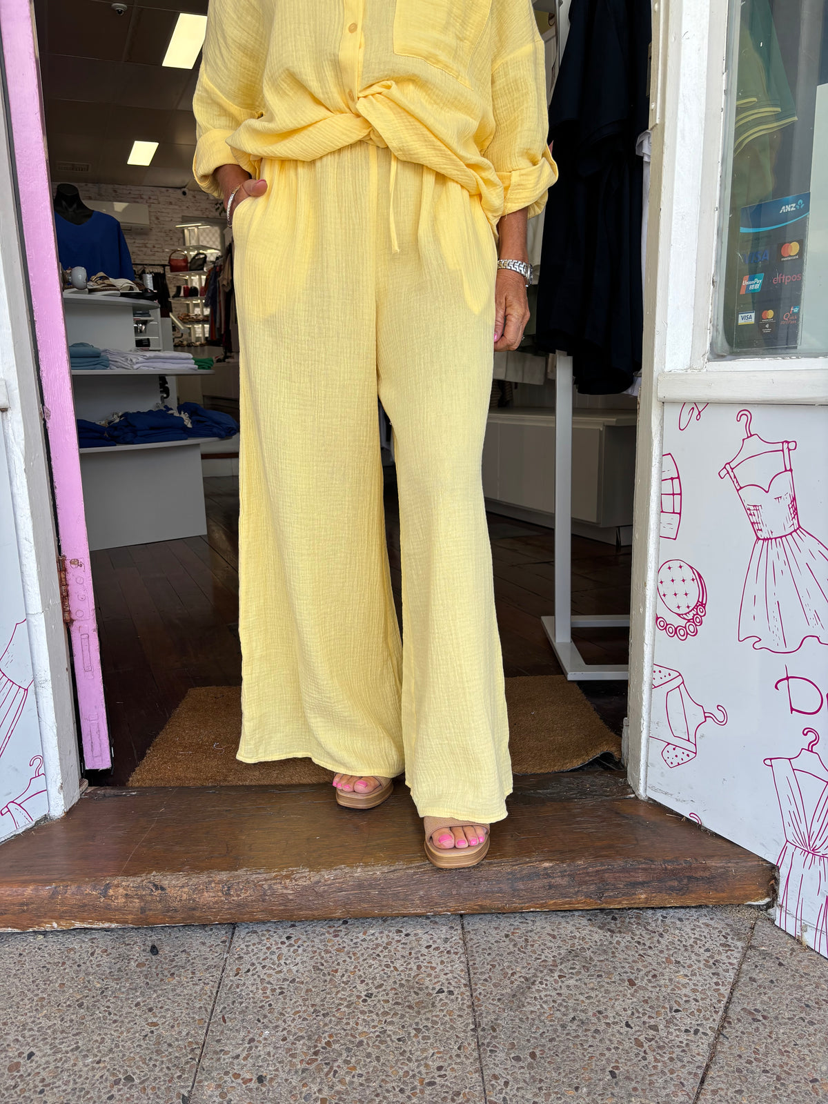 Lemon Cotton Pants