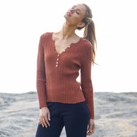Hannah Rust Rib Top