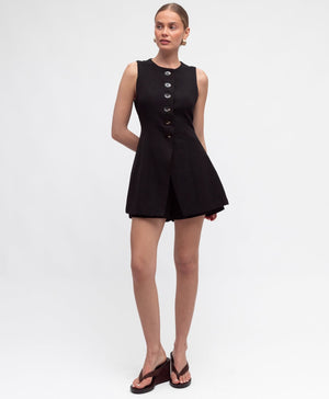 Black Lucette Longline Vest