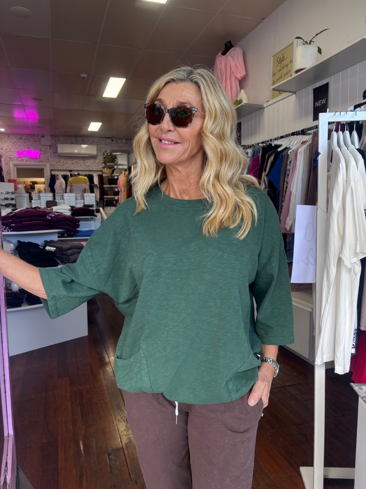 Elm Mazie Sweat Winter Green