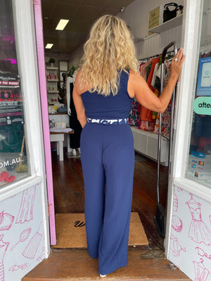 Alissa Navy Jumpsuit