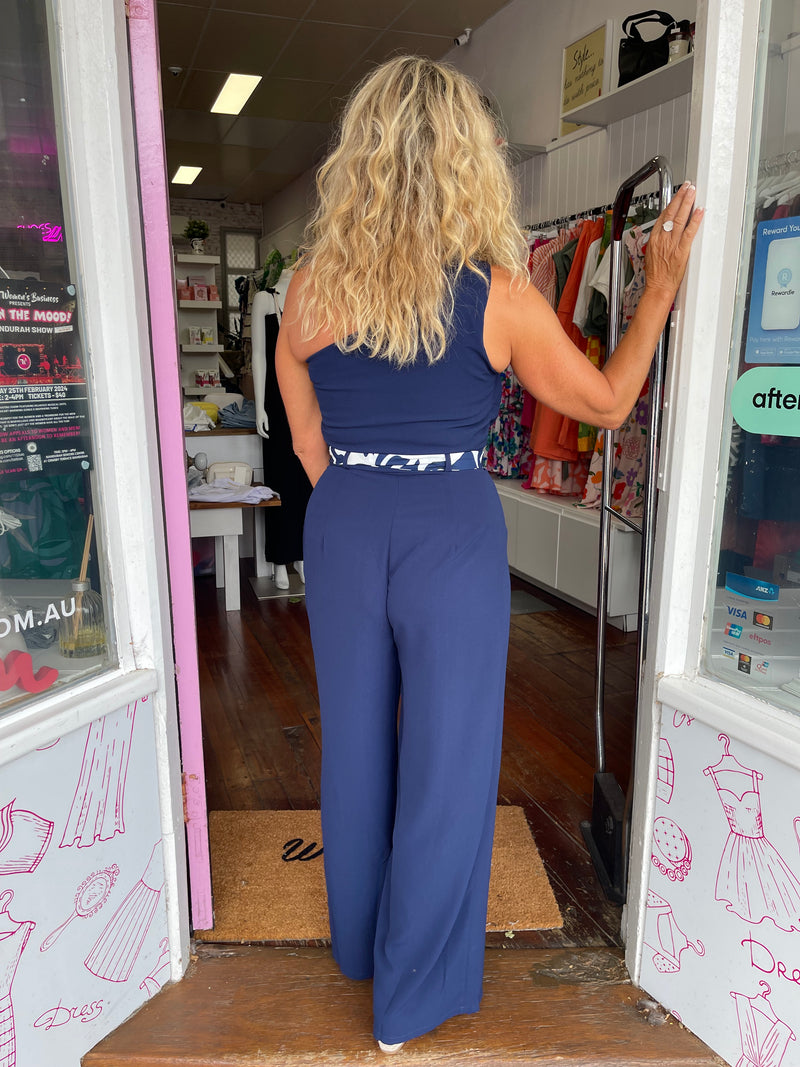 Alissa Navy Jumpsuit