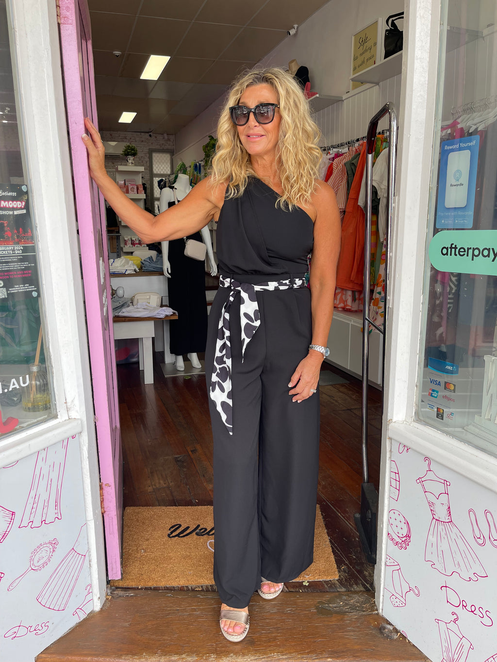 Alissa One Shoulder Black Jumpsuit