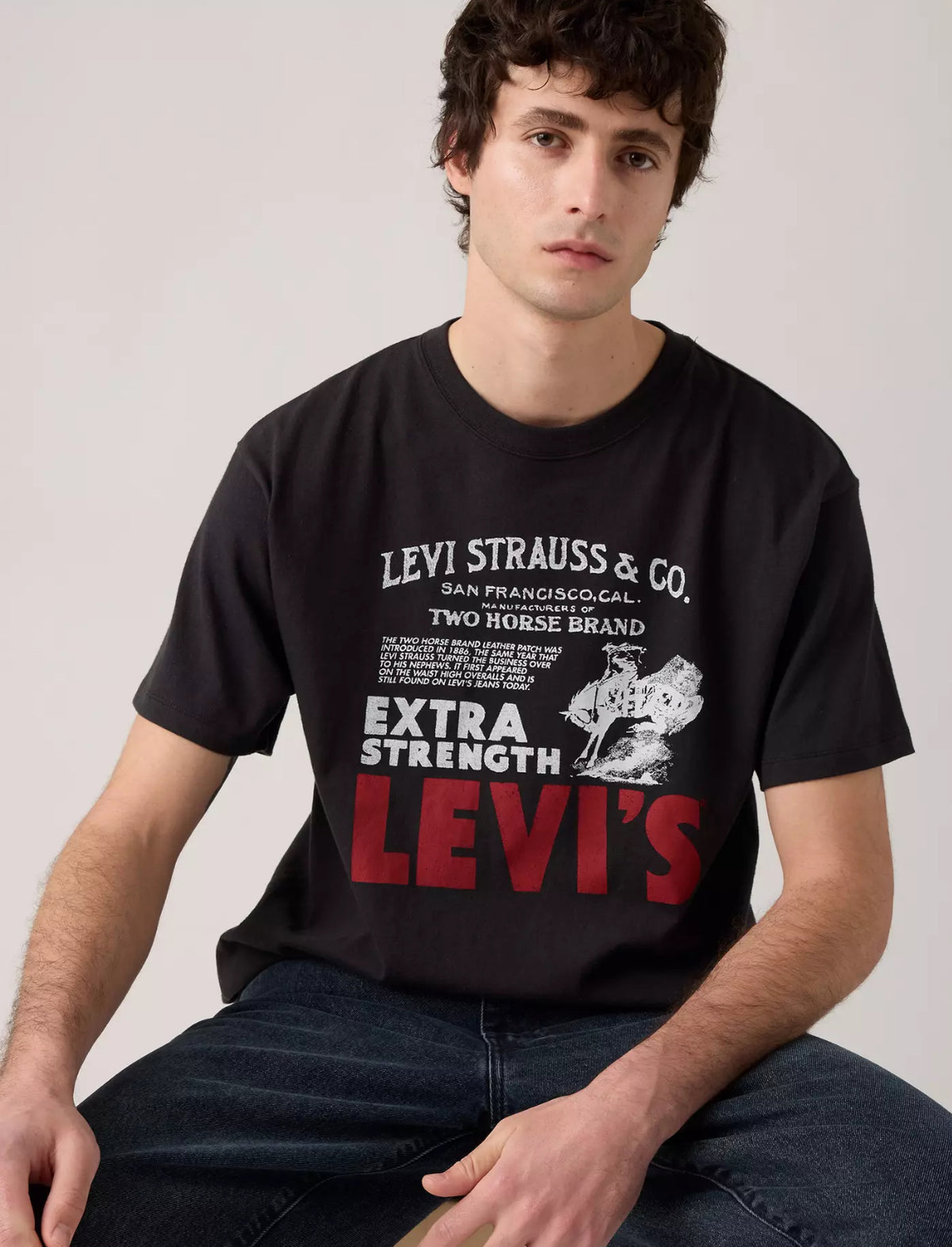 Levis Two Horse Brand Tee Black