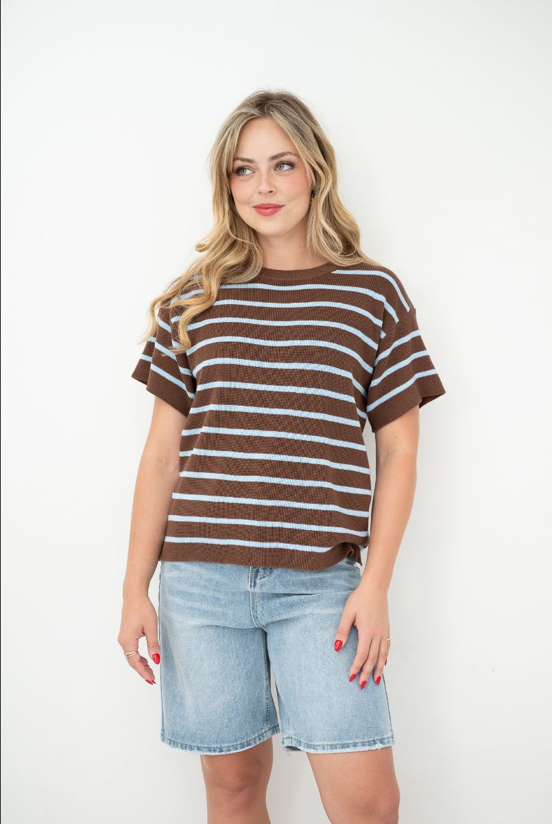 Fria Chocolate stripe knit