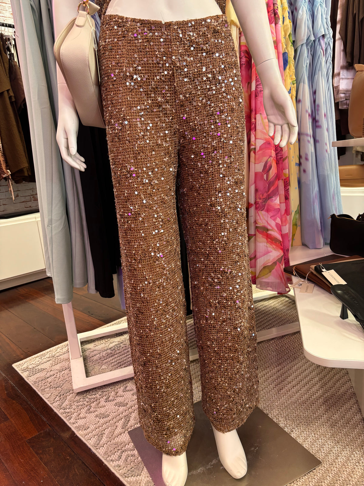 Indi Luxe Sparkle Pant Brown