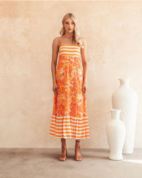 Mabel Flower Midi Dress
