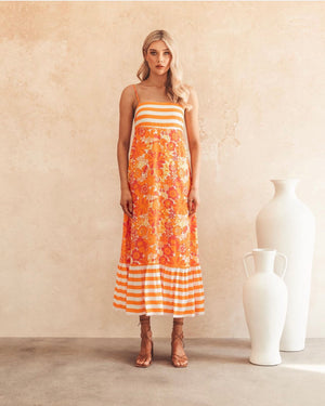 Mabel Flower Midi Dress