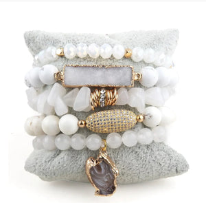 White Stone mix stackable sets