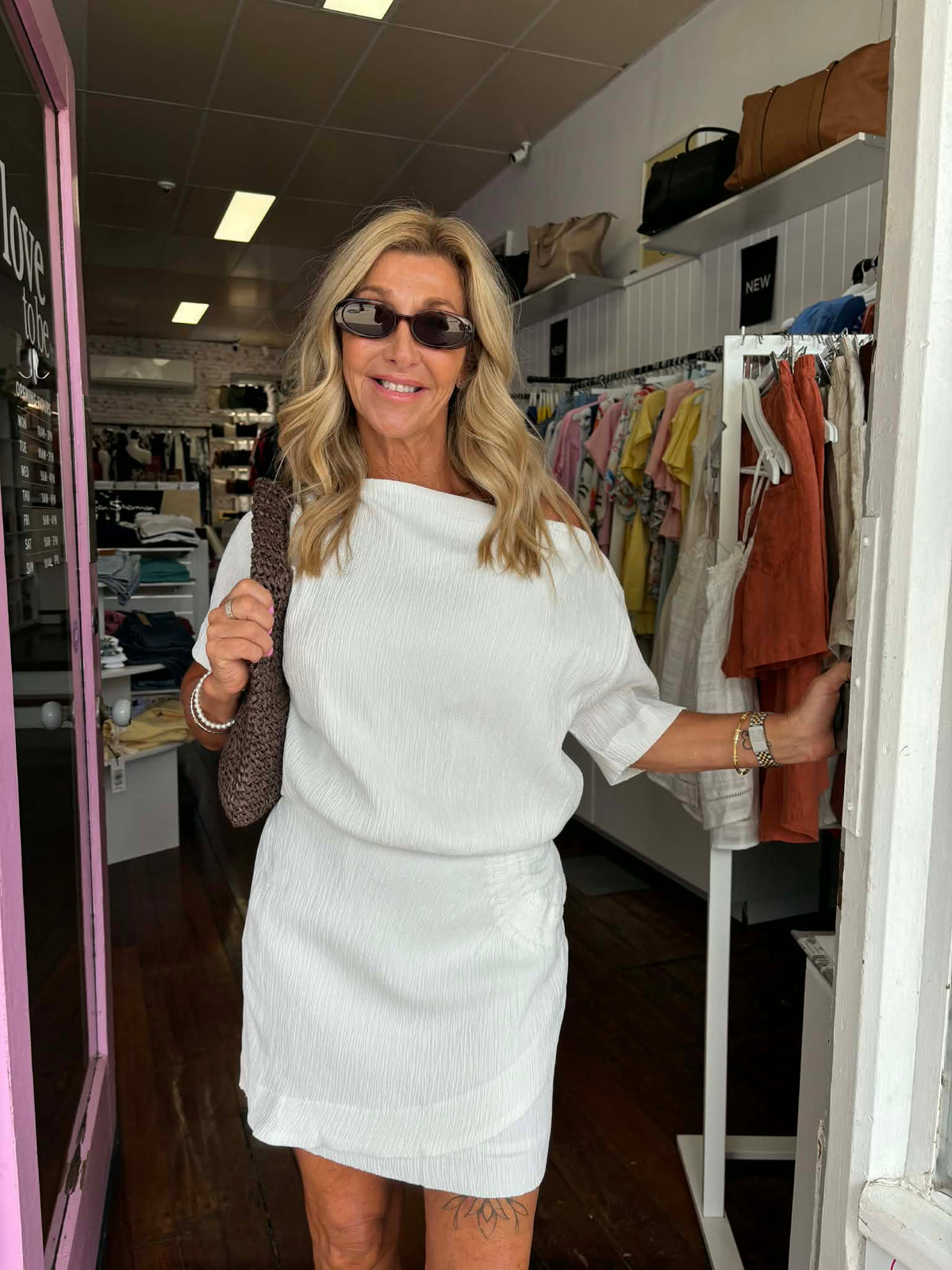 Sovere Aine Chalk Mini Dress