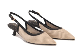 Kitten Heels Cream/Black