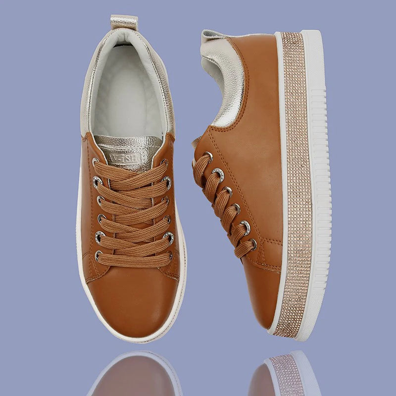 Lavish Tan Crystal Sneaker