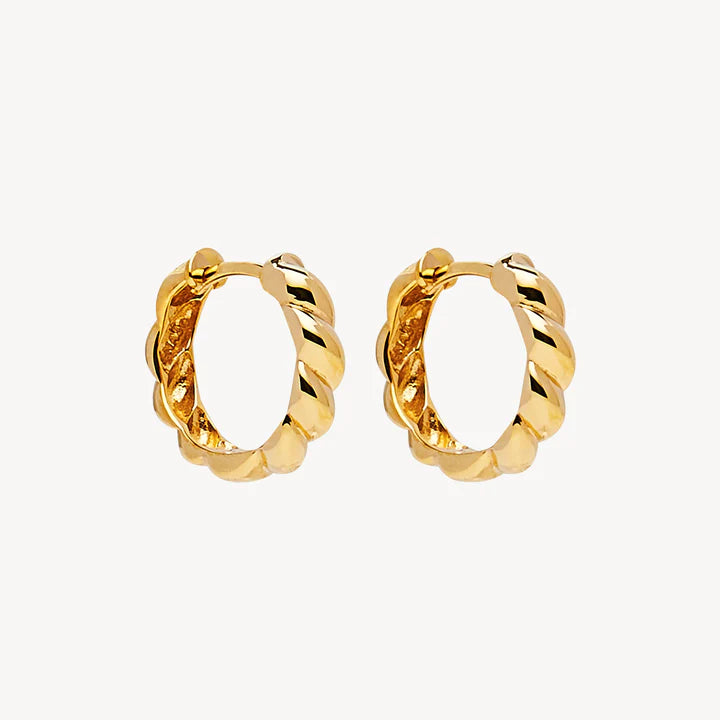 Zippy Twist Gold Huggie Earring