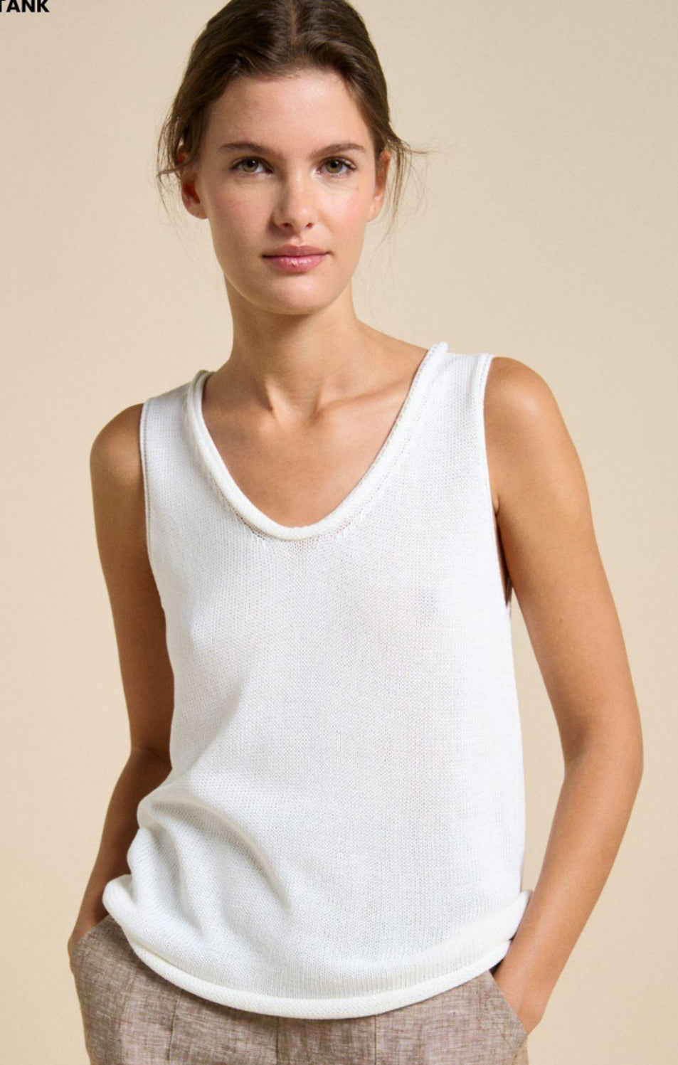 Scoop White Tank