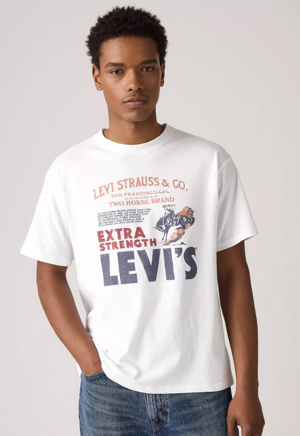 Levis Two Horse Brand Tee White