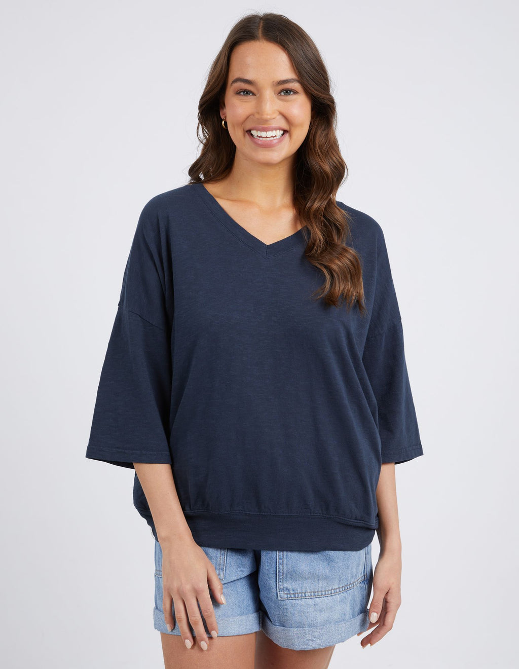 Mazie Navy Vee Top